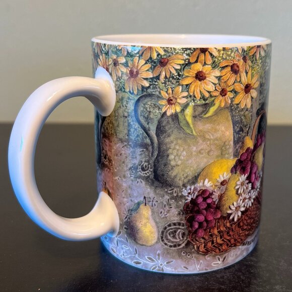 Vintage LANG & WISE “Roses and Pears” Ceramic Mug ~ Artwork by Anna Krajewski - Picture 7 of 13